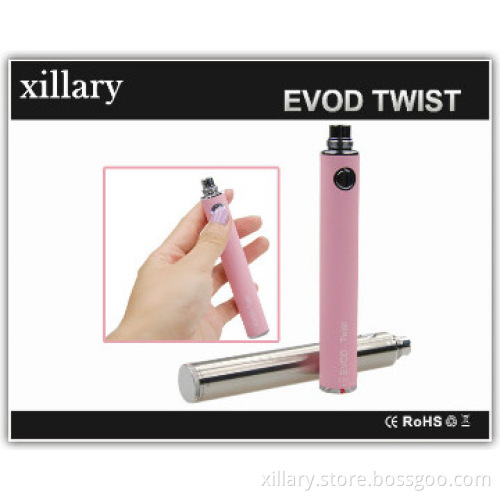 Customized ego e cigarette 3.3v~4.8v twist evod battery huge vapor